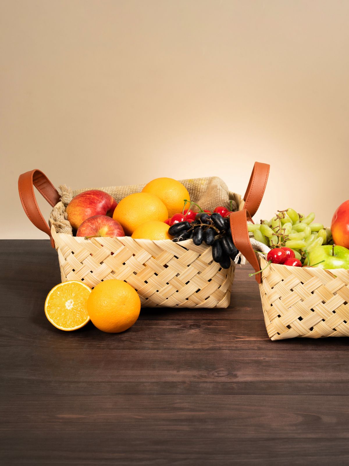 Veld Handcrafted Bamboo Basket with Handles