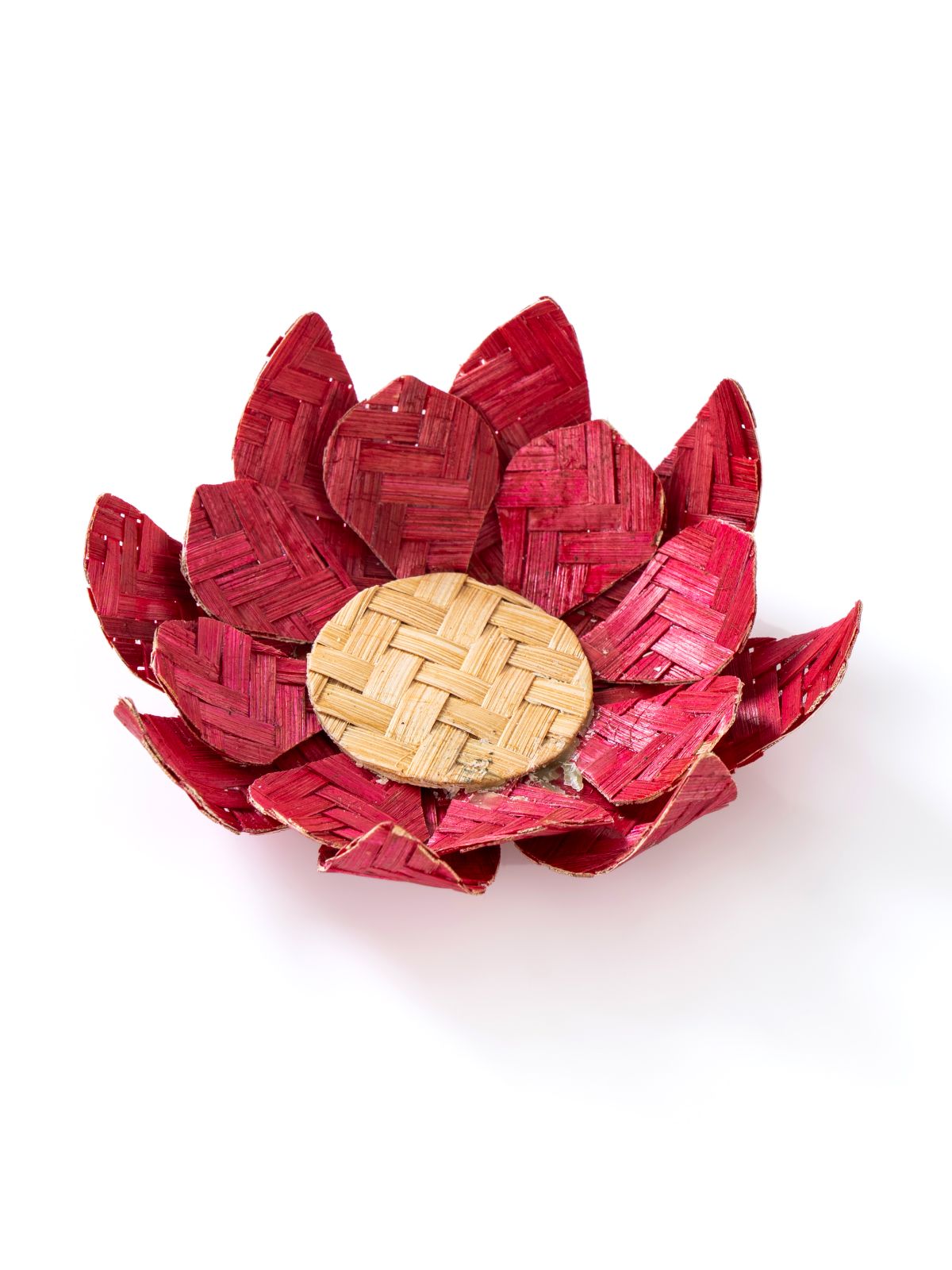 Lotus Handcrafted Bamboo Tealight Holder- Set of 2