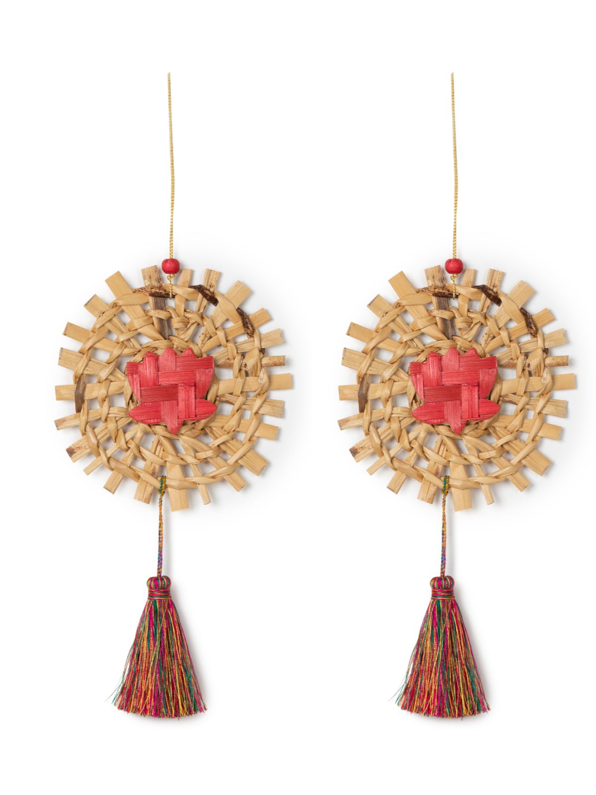 Mandala Lotus Handcrafted Banana Hanging - Set of 2