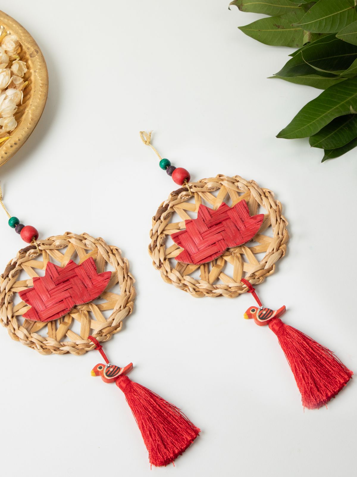 Chakra Lotus Handcrafted Banana Hanging - Set of 2