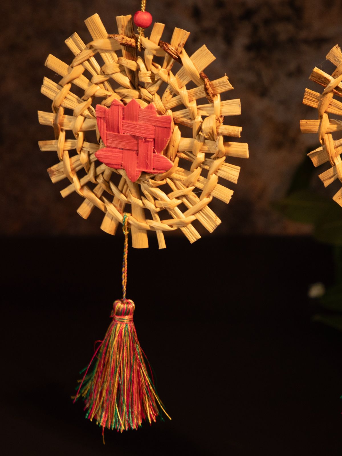 Mandala Lotus Handcrafted Banana Hanging - Set of 2