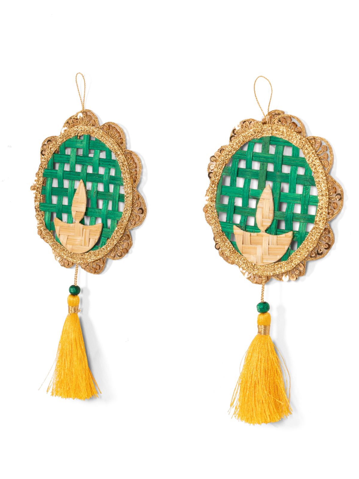 Deepak Handcrafted Bamboo Hanging - Set of 2
