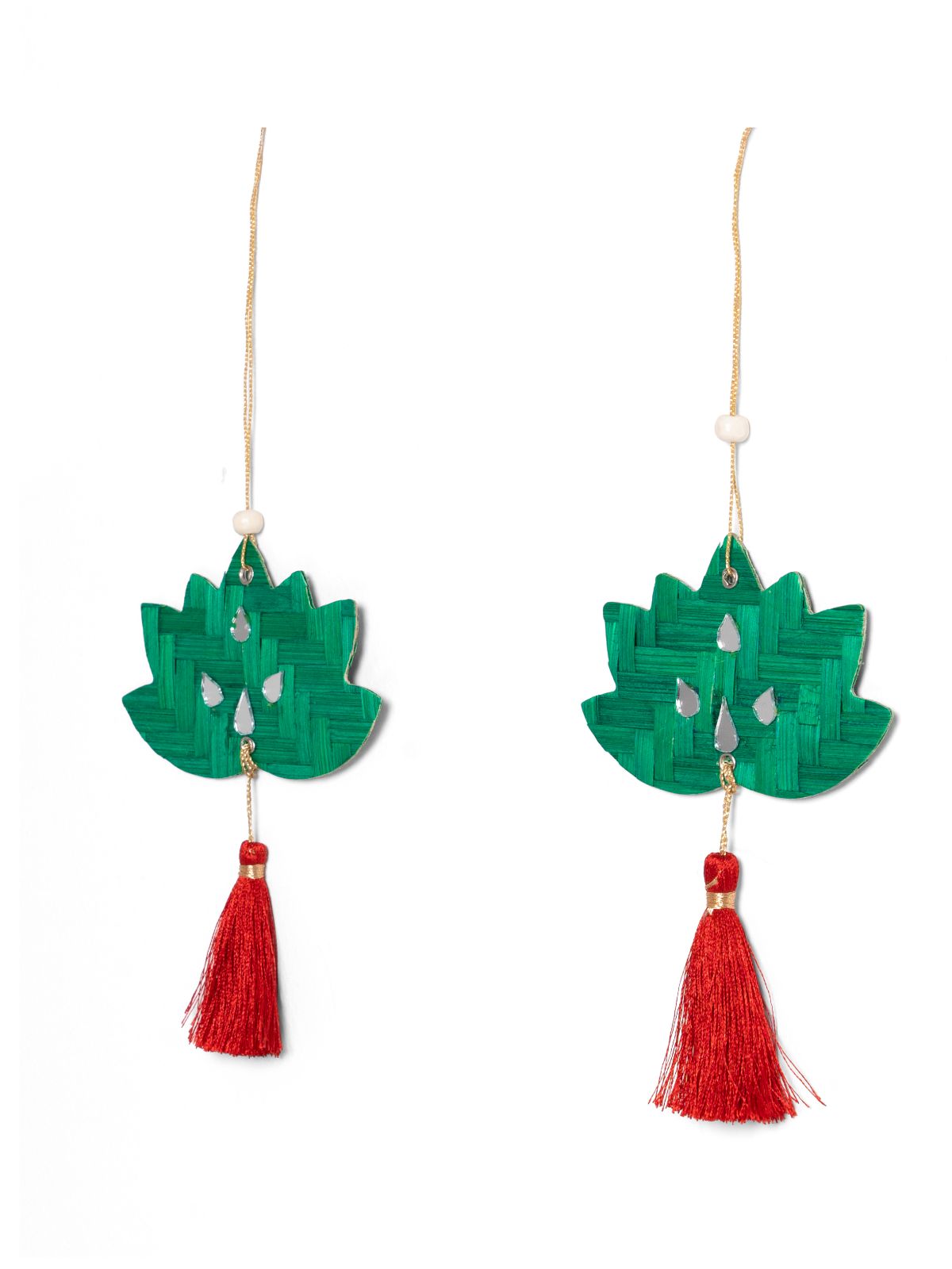 Lotus Handcrafted Bamboo Hanging - Set of 4