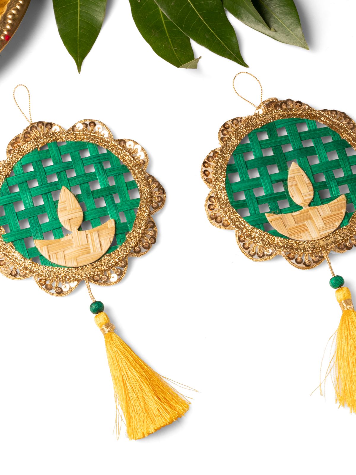 Deepak Handcrafted Bamboo Hanging - Set of 2