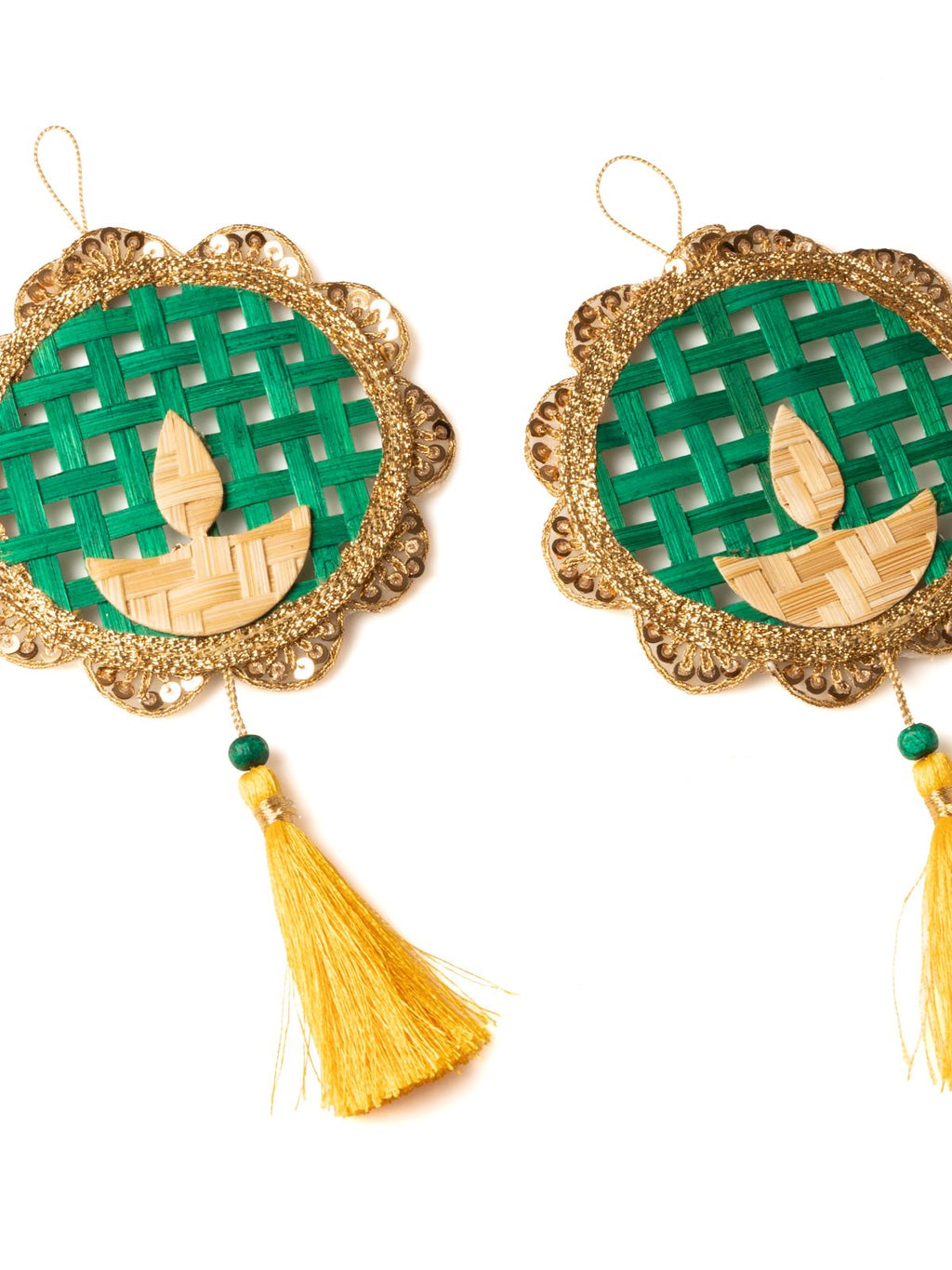 Deepak Handcrafted Bamboo Hanging - Set of 2