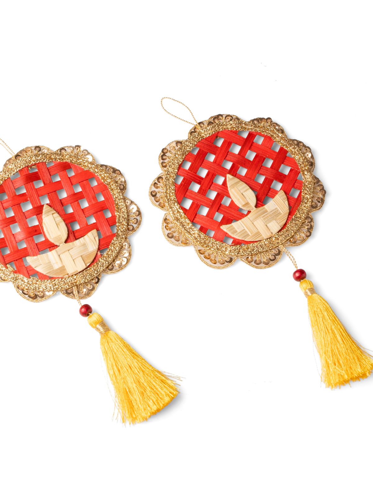 Deepak Handcrafted Bamboo Hanging - Set of 2