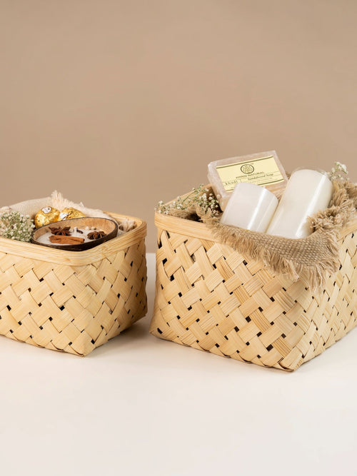 Aurea Handcrafted Bamboo Basket - Large - Greenkraft