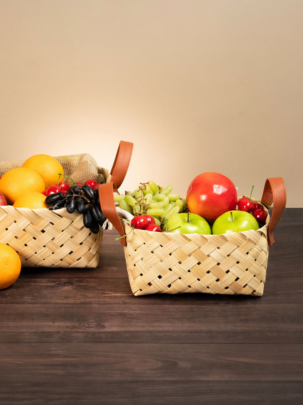 Avella Handcrafted Bamboo Basket with Handles - Large - Greenkraft