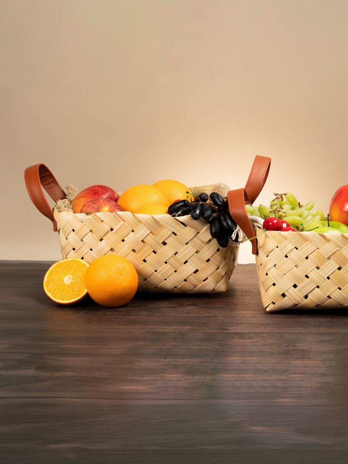 Avella Handcrafted Bamboo Basket with Handles - Large - Greenkraft