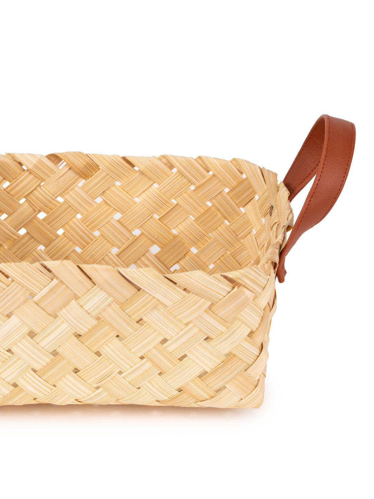 Avella Handcrafted Bamboo Basket with Handles - Large - Greenkraft