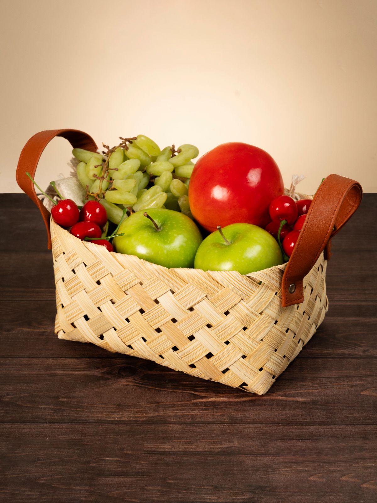 Avella Handcrafted Bamboo Basket with Handles - Large - Greenkraft
