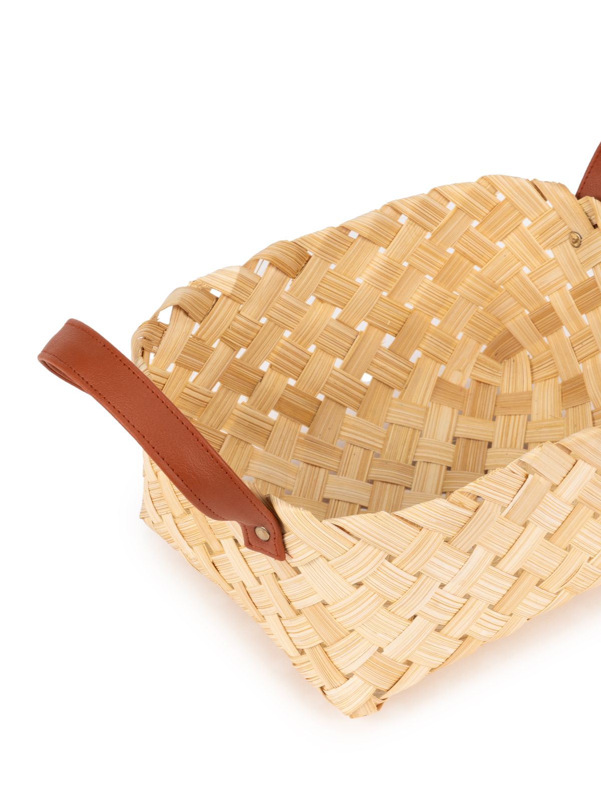 Avella Handcrafted Bamboo Basket with Handles - Large - Greenkraft