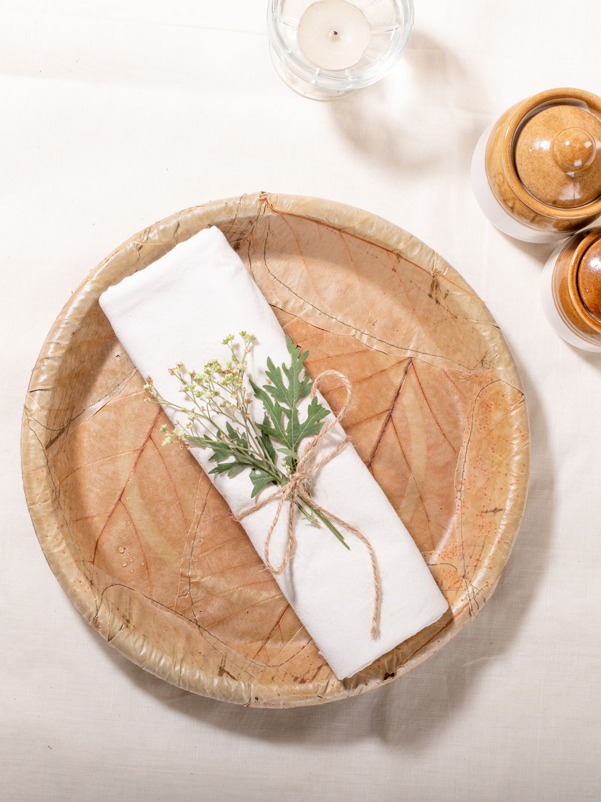Biodegradable Multilayered Sal Leaf Round Plate - 20Pcs | 12 Inches - Greenkraft