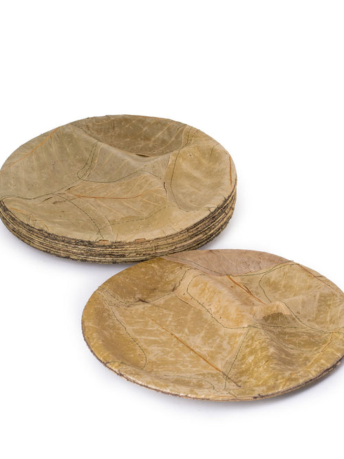 Biodegradable Multilayered Sal Leaf Round Plate - 20pcs | 8 Inches - Greenkraft