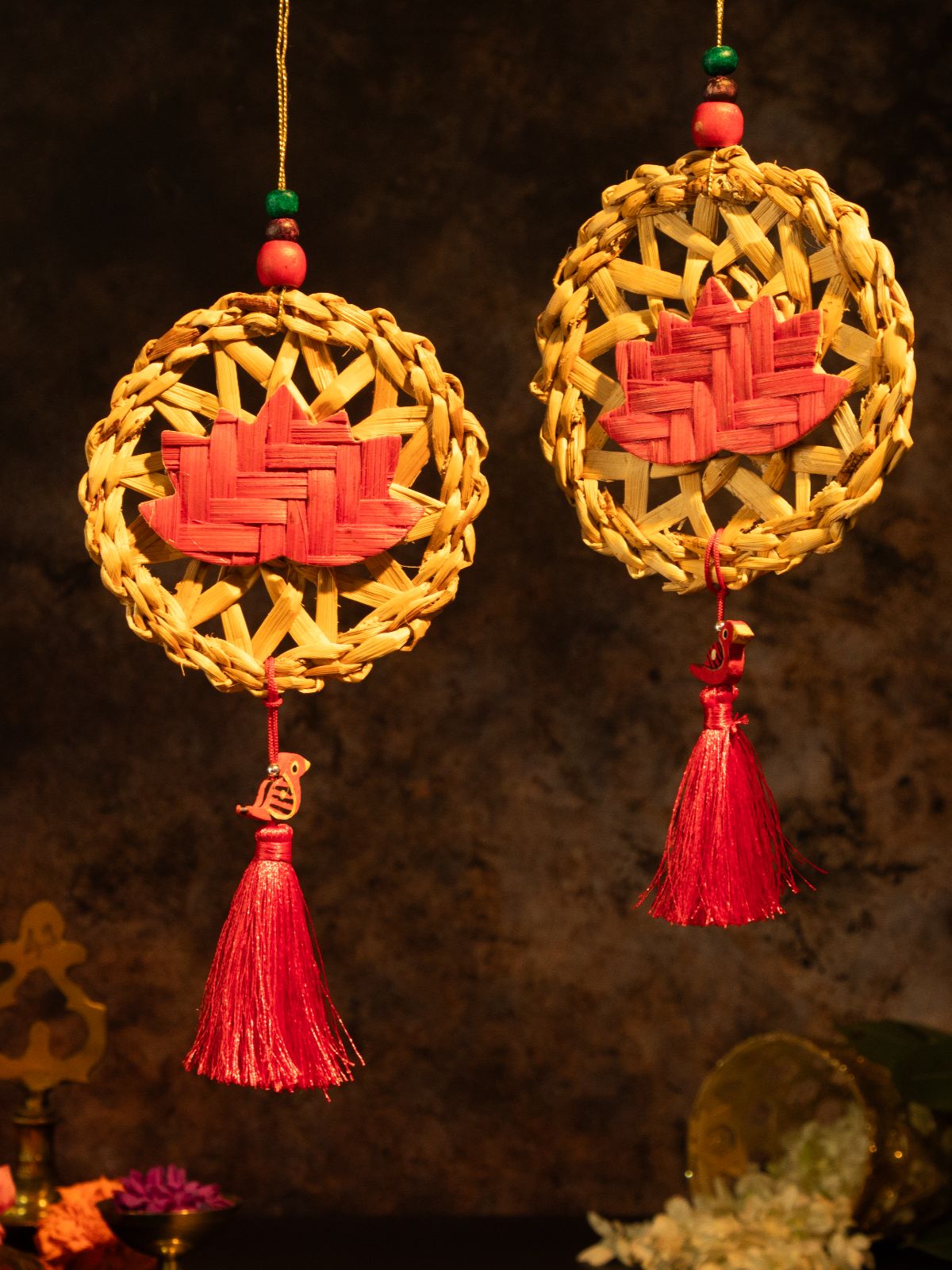 Chakra Lotus Handcrafted Banana Hanging - Set of 2 - Greenkraft
