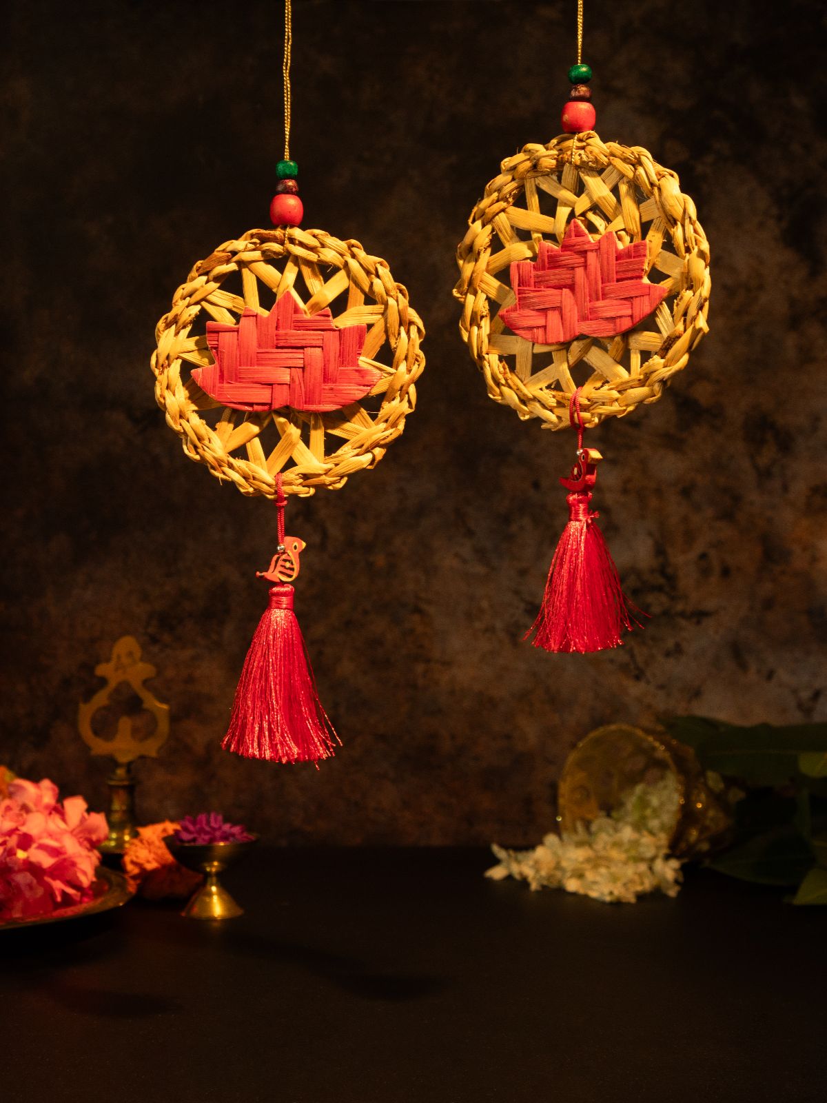 Chakra Lotus Handcrafted Banana Hanging - Set of 2 - Greenkraft