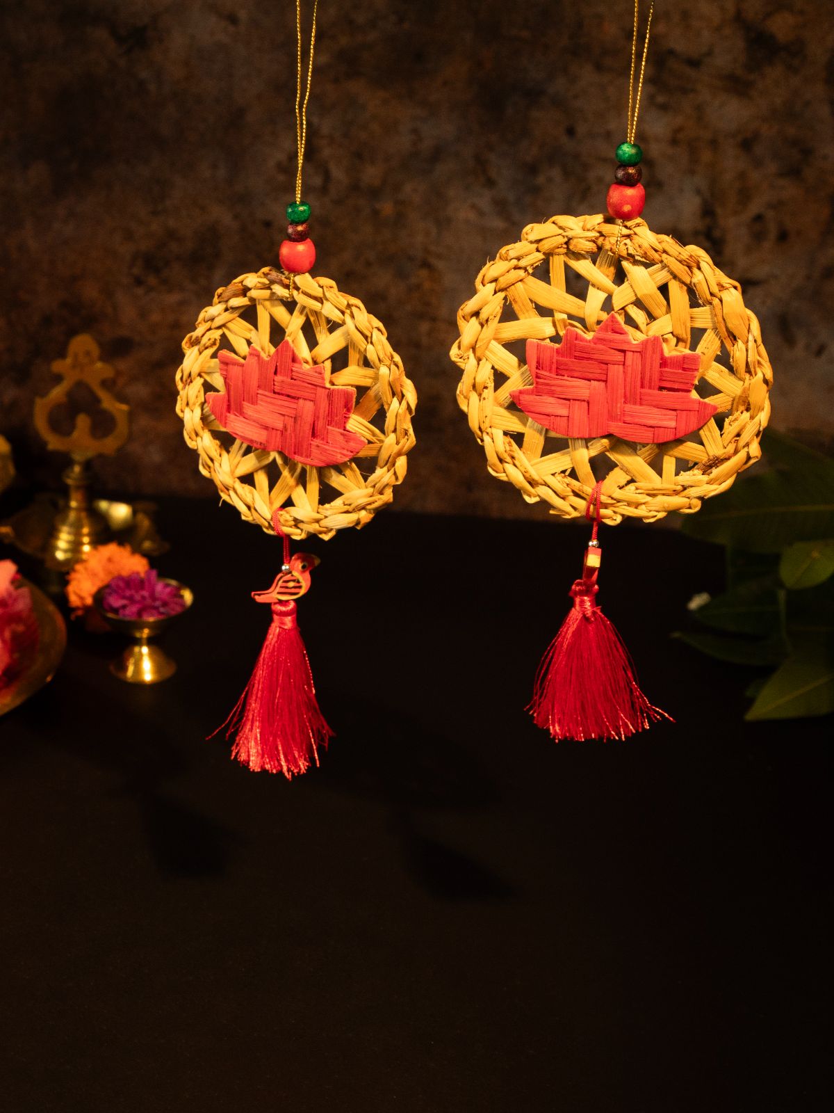 Chakra Lotus Handcrafted Banana Hanging - Set of 2 - Greenkraft