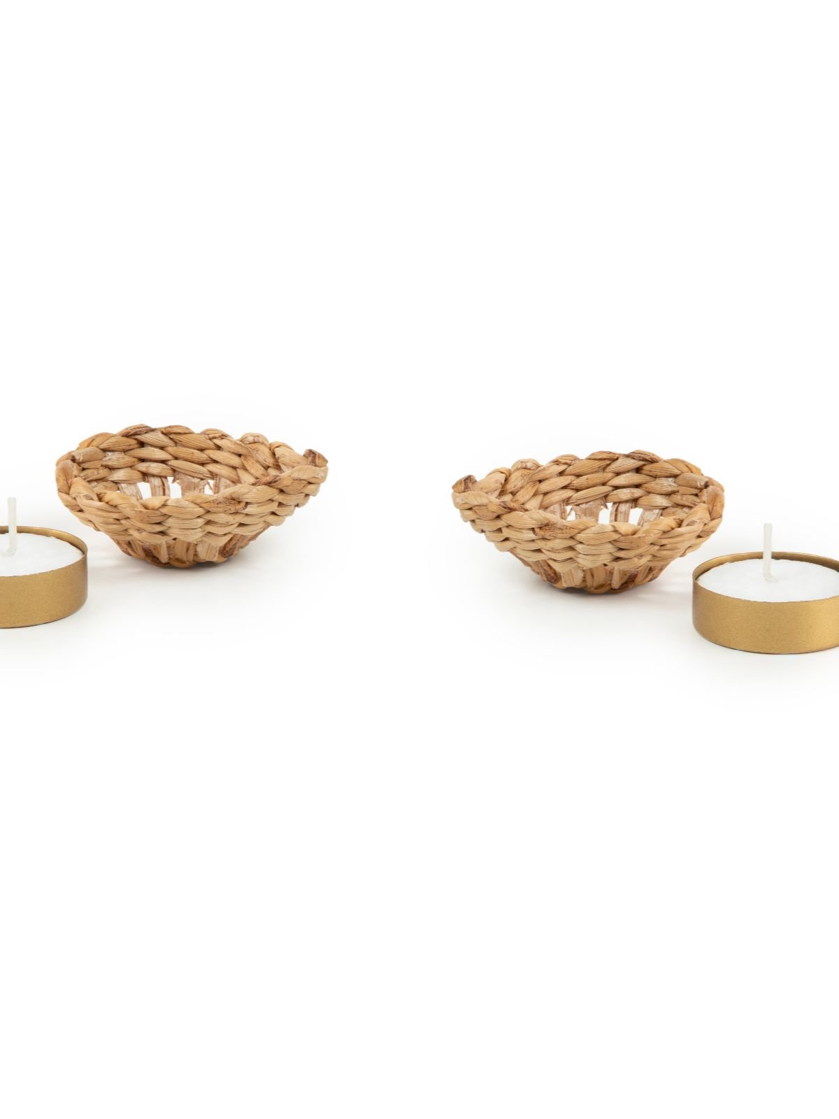 Jali Diya Handcrafted BananaTea Light Holder - Set of 5 - Greenkraft