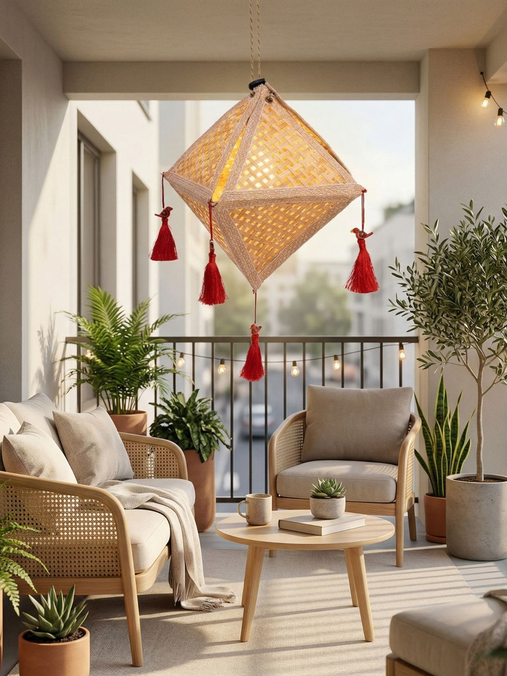 Jhoomar Handcrafted Bamboo Lantern - Greenkraft