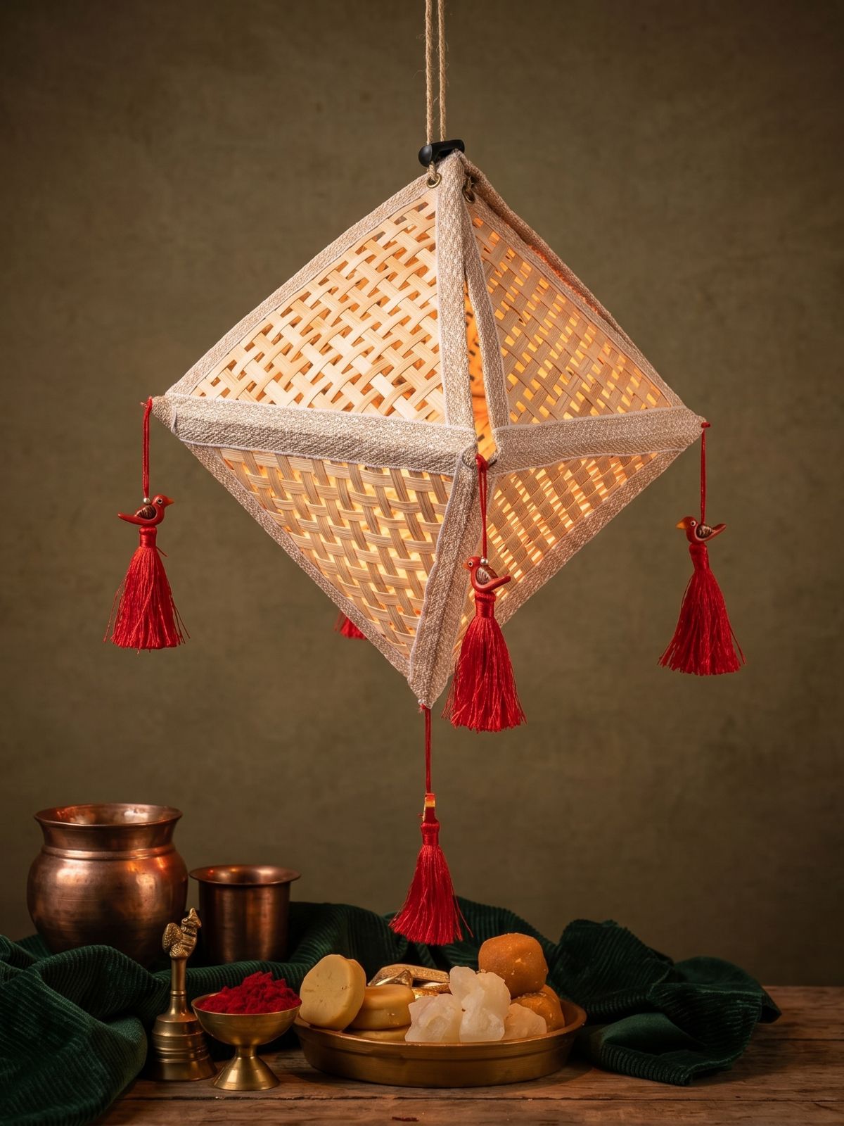 Jhoomar Handcrafted Bamboo Lantern - Greenkraft