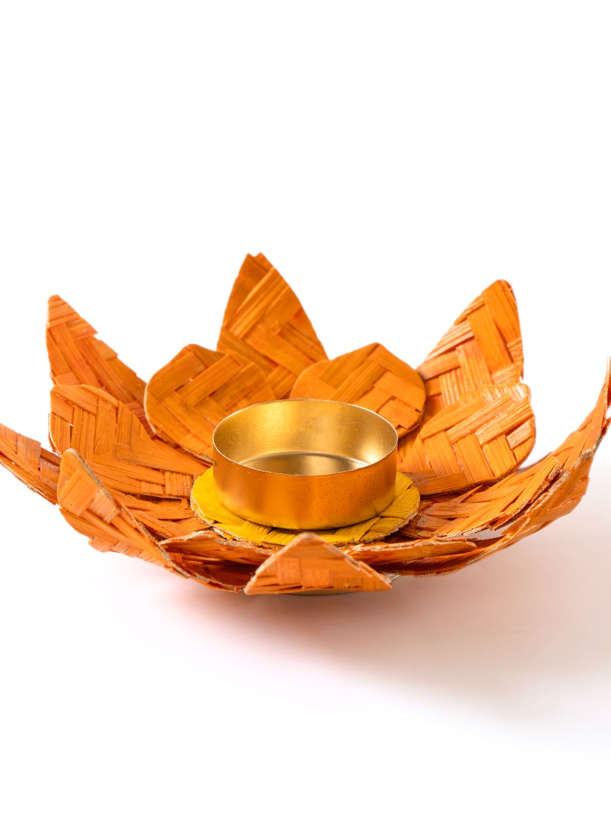 Lotus Handcrafted Bamboo Tealight Holder- Set of 2 - Greenkraft