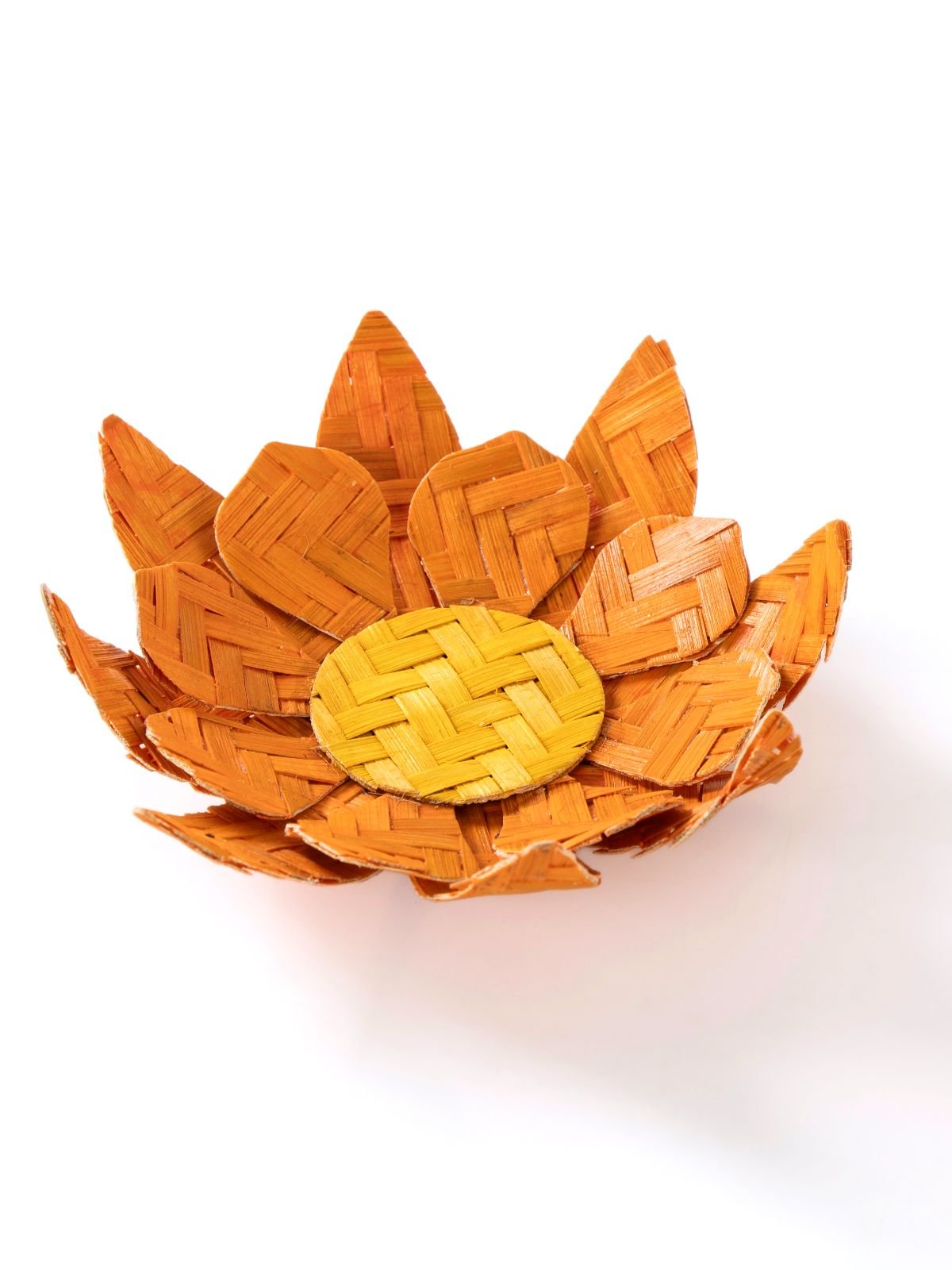 Lotus Handcrafted Bamboo Tealight Holder- Set of 2 - Greenkraft