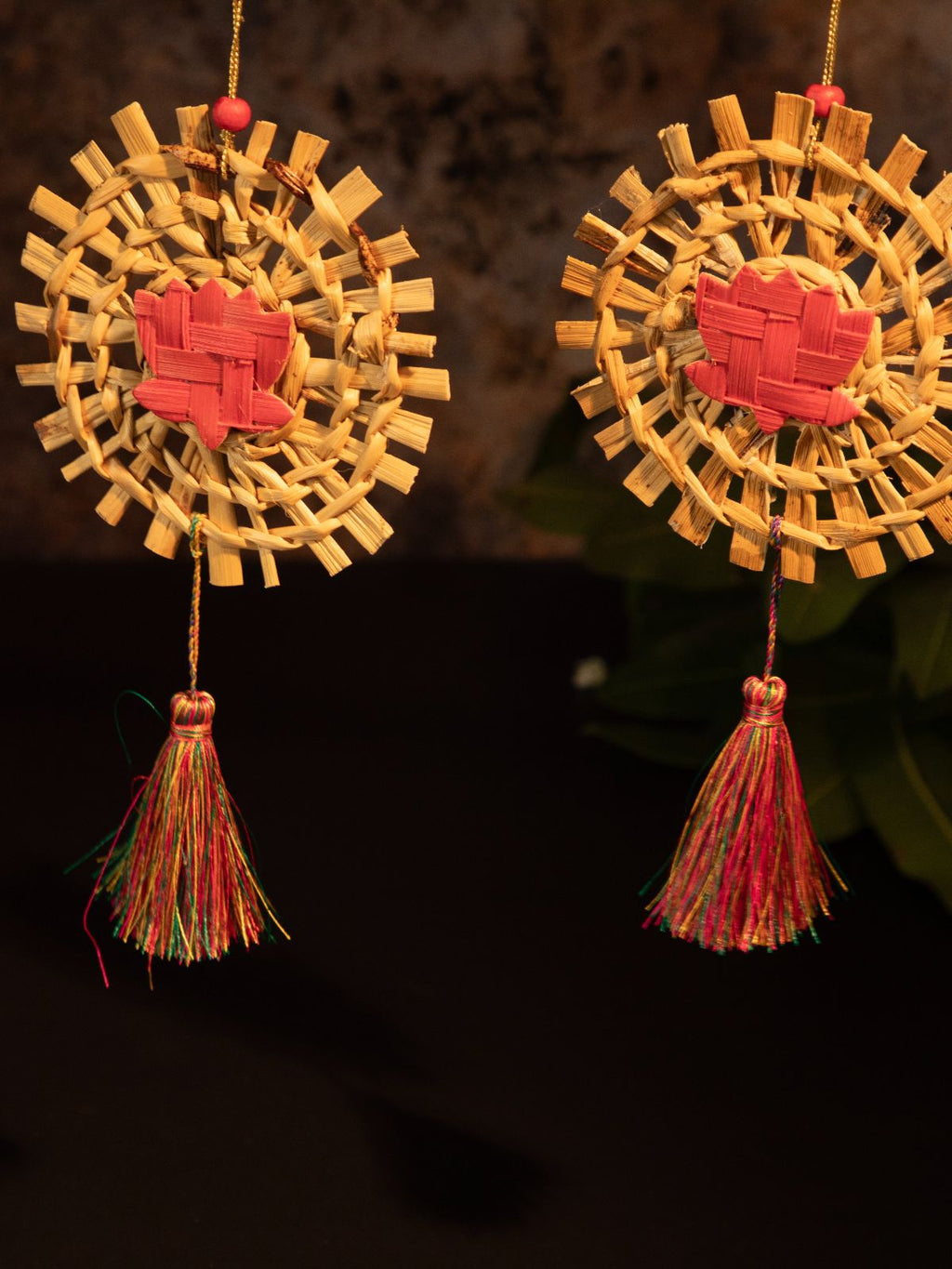 Mandala Lotus Handcrafted Banana Hanging - Set of 2 - Greenkraft