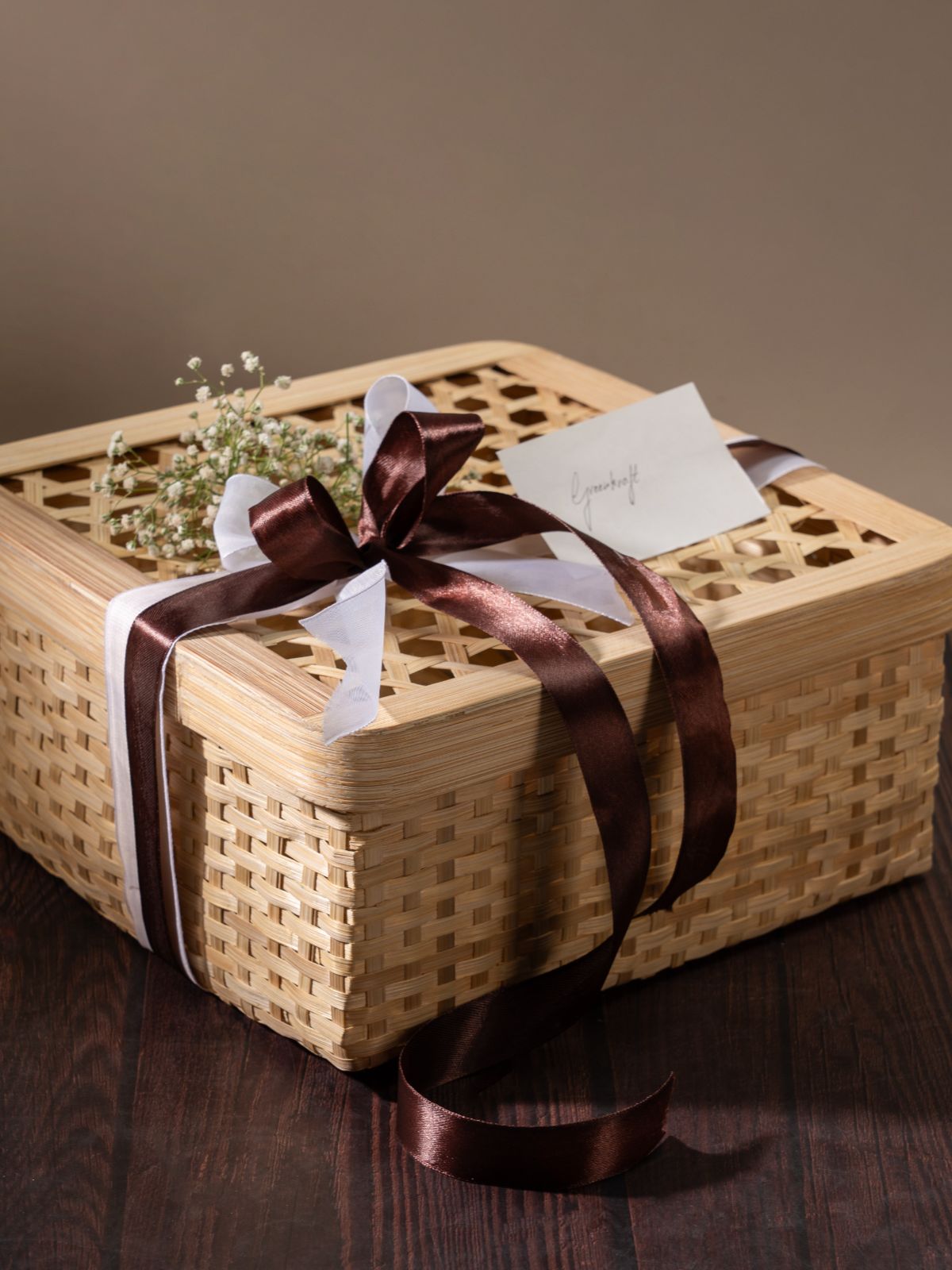 Mira Handcrafted Bamboo Square Box - Medium - Greenkraft