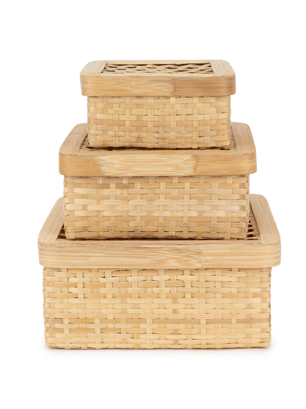 Mira Handcrafted Bamboo Square Box - Small - Greenkraft