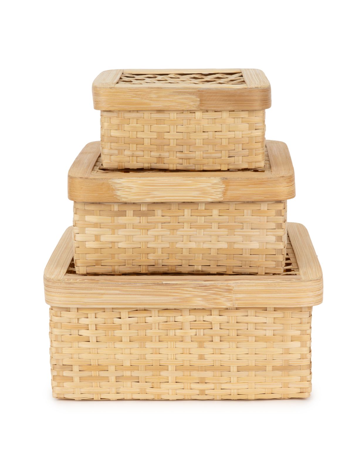 Mira Handcrafted Bamboo Square Box - Small - Greenkraft