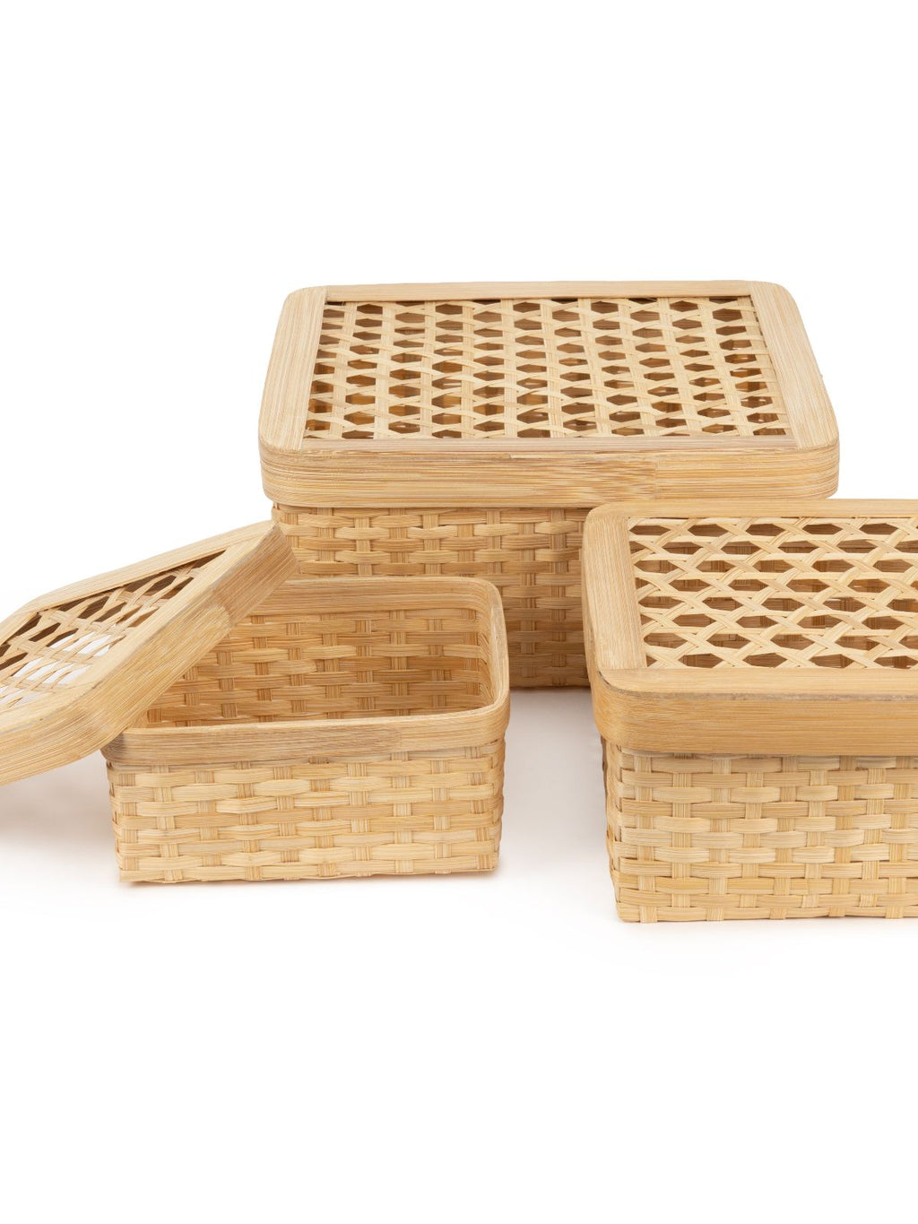 Mira Handcrafted Bamboo Square Box - Small - Greenkraft
