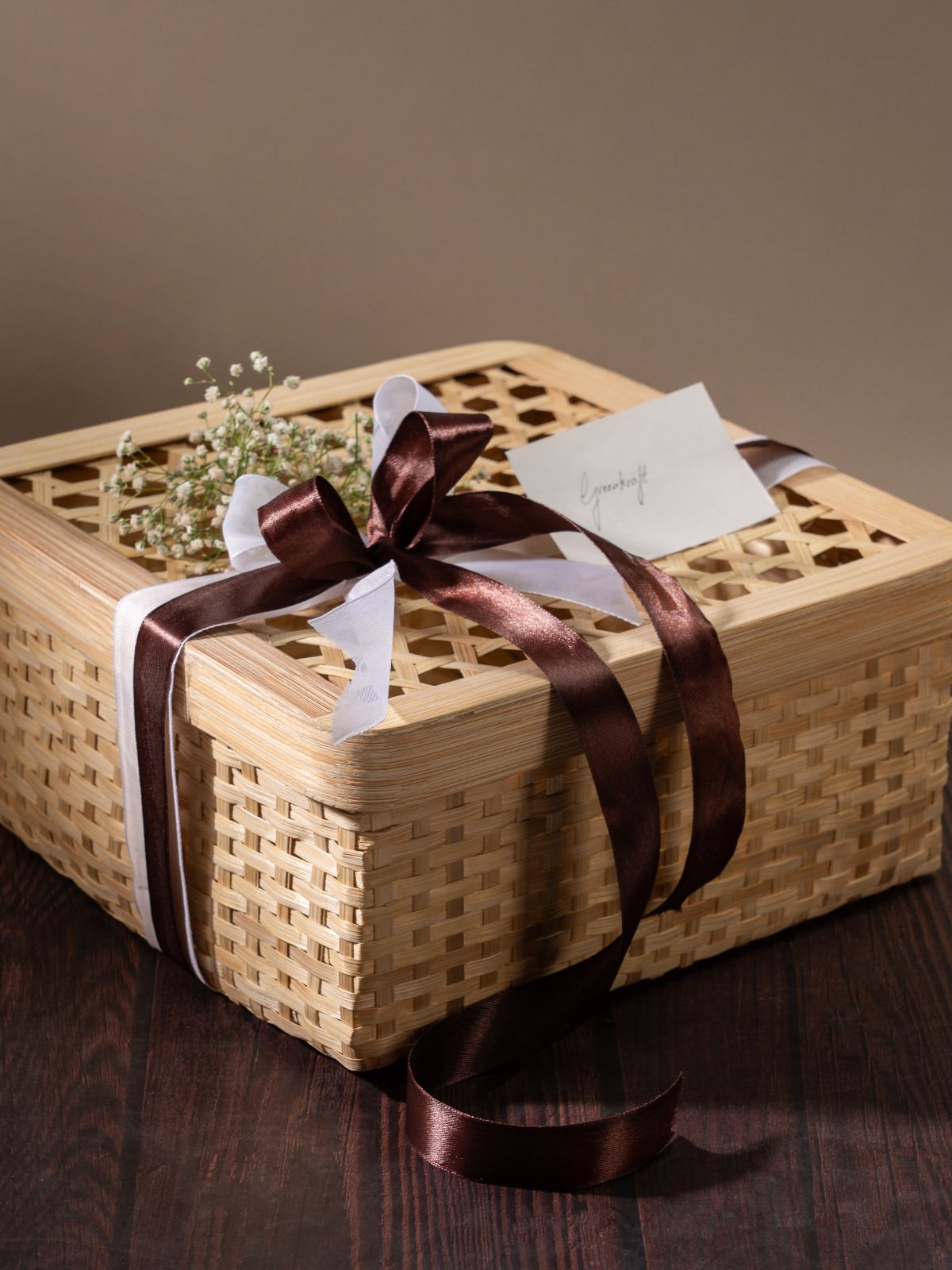 Mira Handcrafted Bamboo Square Box - Small - Greenkraft