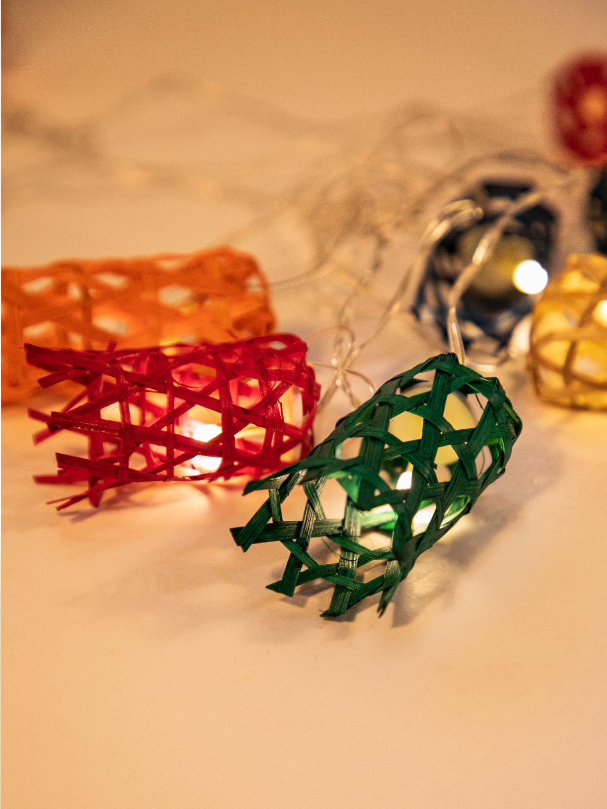 Multicoloured Bell Handcrafted bamboo String Light - Greenkraft