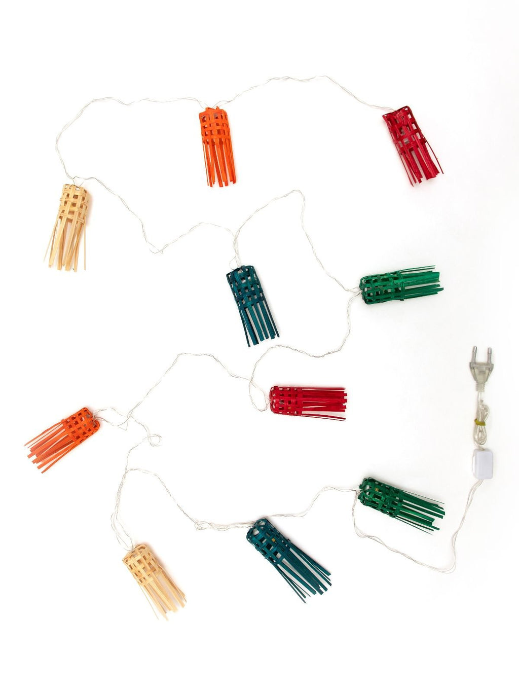 Multicoloured Frill Handcrafted bamboo String Light - Greenkraft