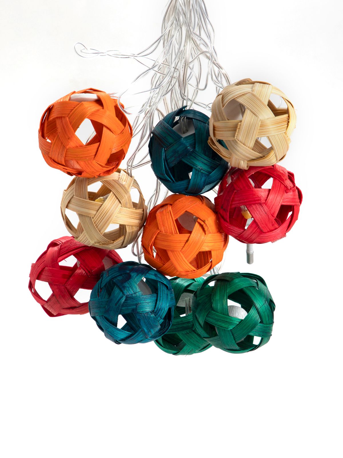 Multicoloured Star Full Moon Handcrafted bamboo String Light - Greenkraft
