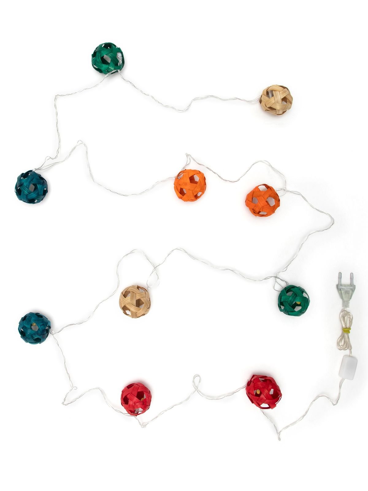 Multicoloured Star Full Moon Handcrafted bamboo String Light - Greenkraft
