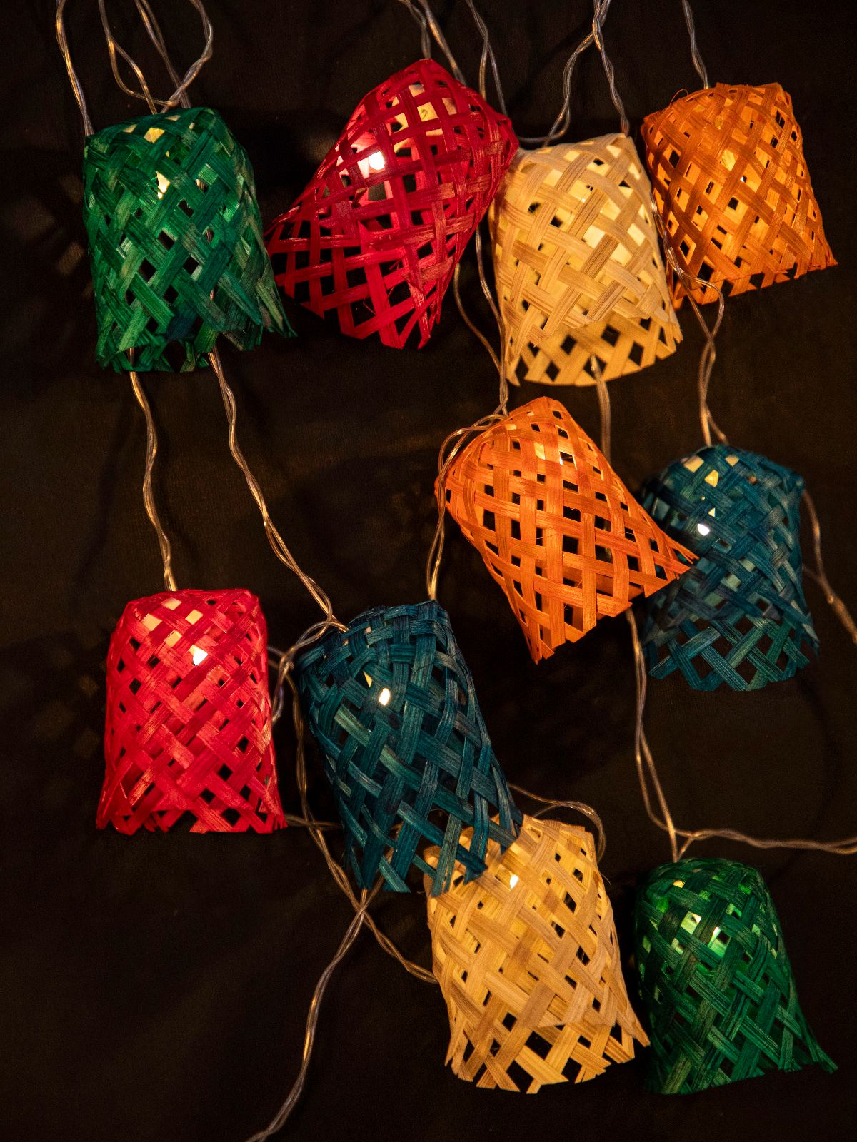 Multicoloured Vine Handcrafted bamboo String Light - Greenkraft
