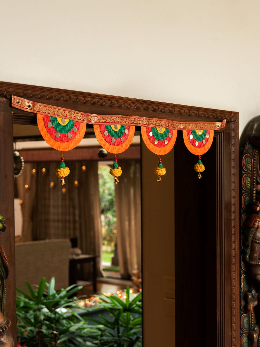 Satrangi Handcrafted Bamboo Marigold Toran - Greenkraft