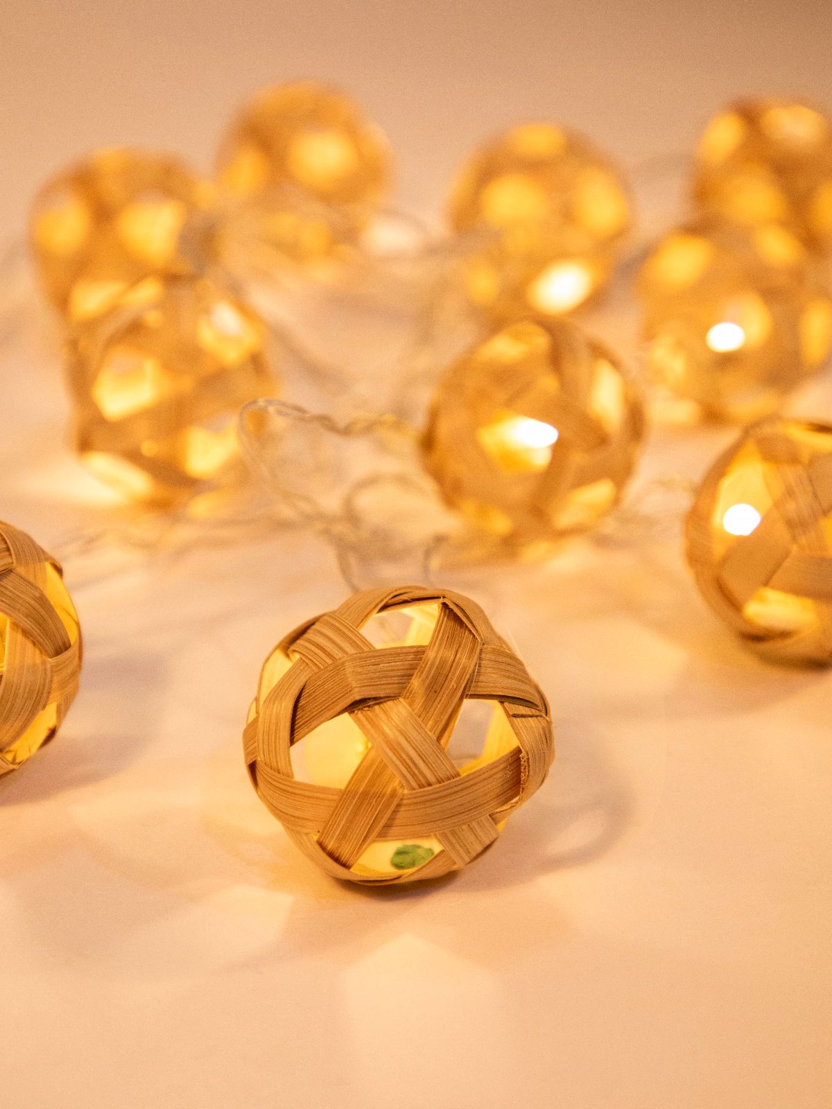 Star Full Moon Handcrafted bamboo String Light - Greenkraft