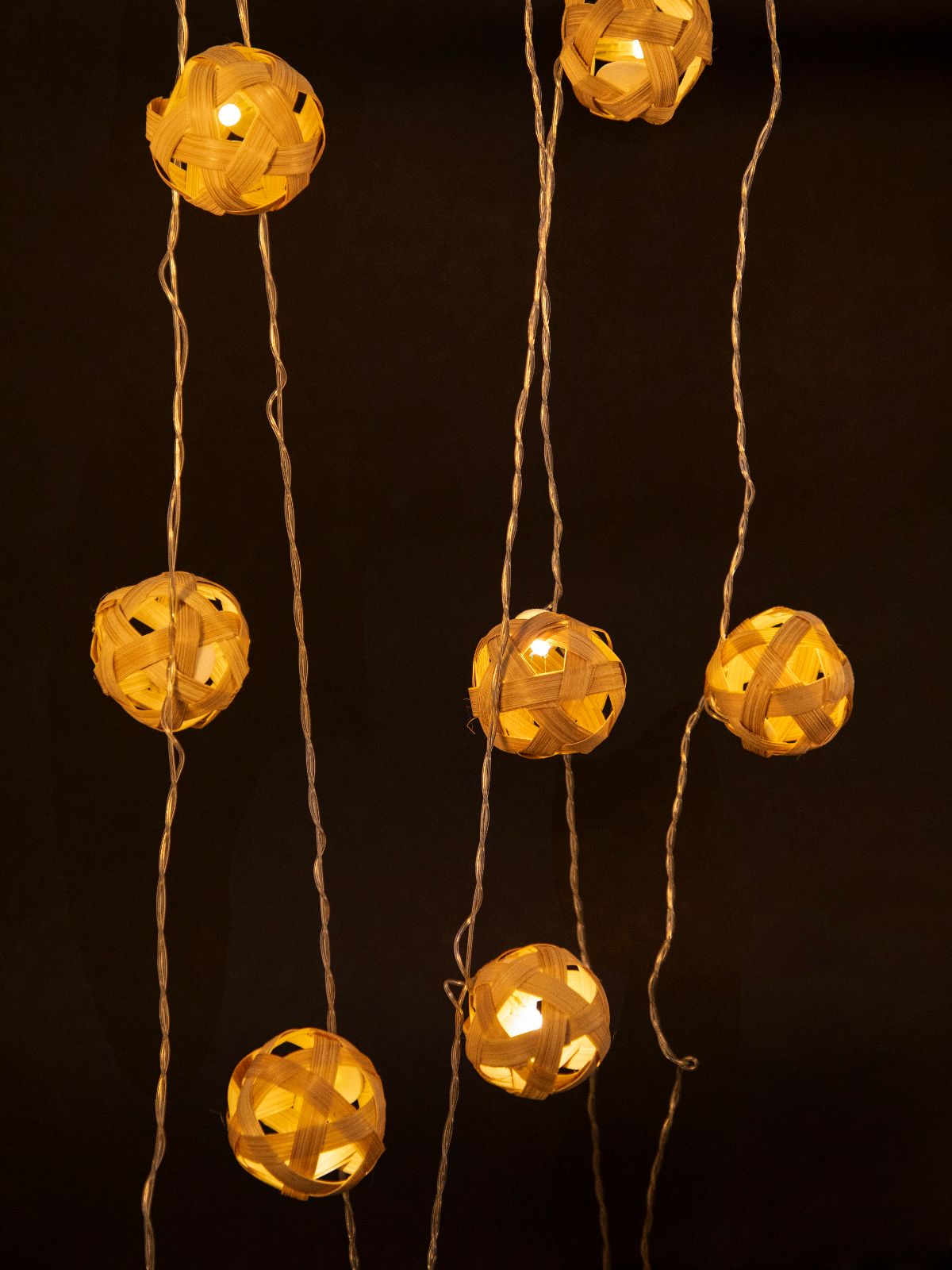 Star Full Moon Handcrafted bamboo String Light - Greenkraft
